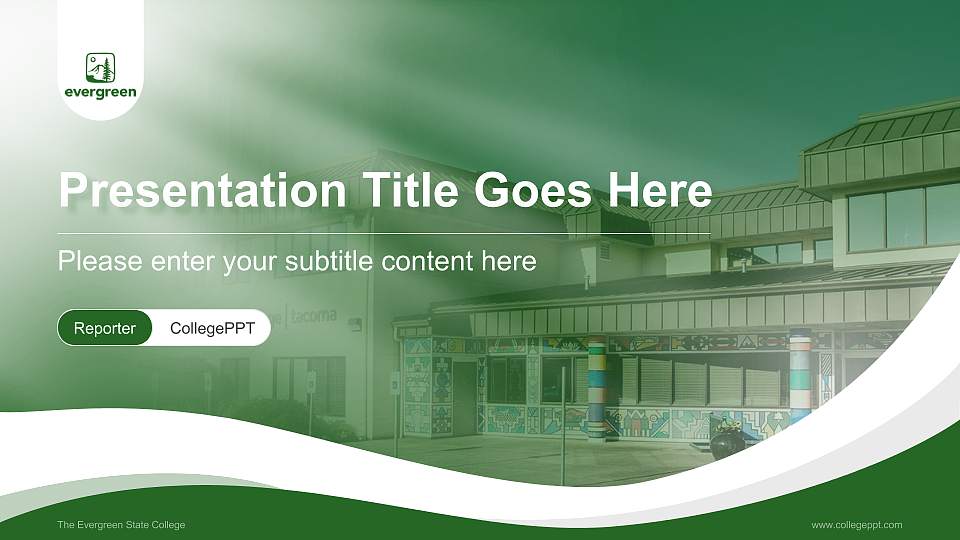 The Evergreen State College Lecture Sharing and Networking Event PPT Template16:9 ratio PPT effect preview image