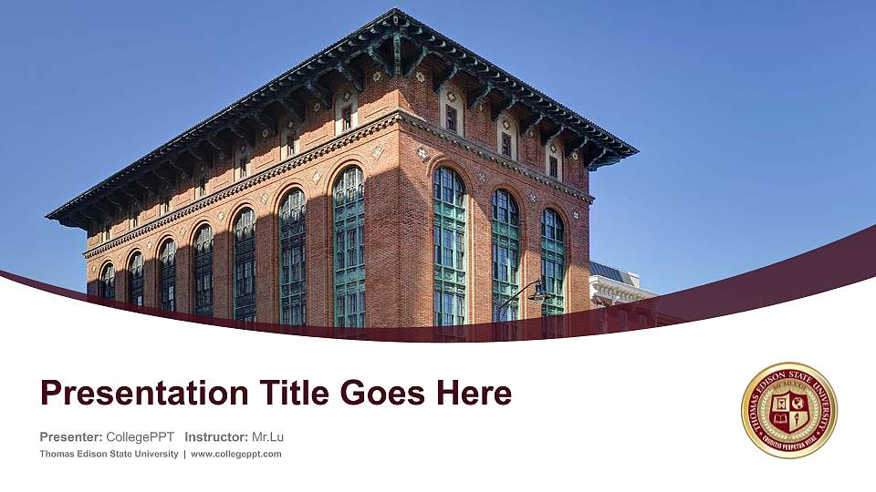 Thomas Edison State University Course/Courseware Creation PPT Template16:9 ratio PPT effect preview image