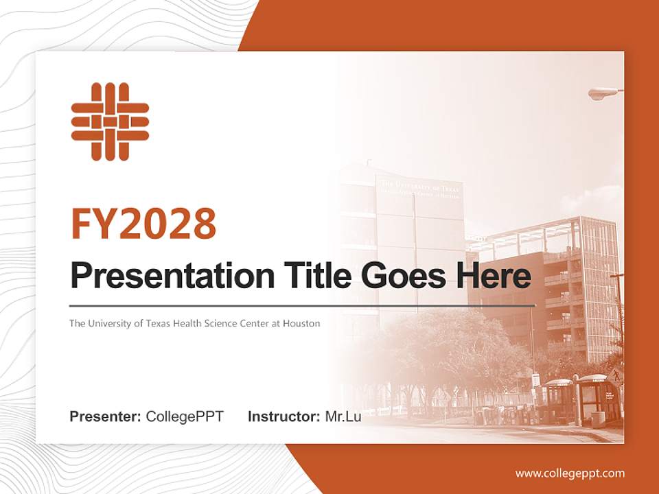 The University of Texas Health Science Center at Houston Academic Presentation/Research Findings Report PPT Template4:3 ratio PPT effect preview image5