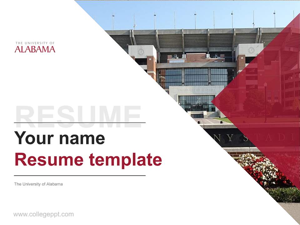 The University of Alabama Resume PPT Template4:3 ratio PPT effect preview image5