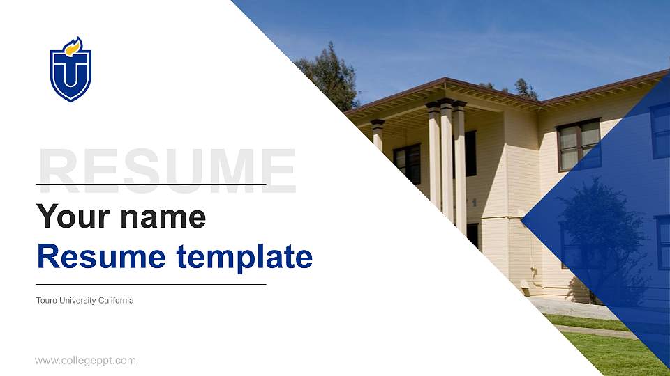 Touro University California Resume PPT Template16:9 ratio PPT effect preview image