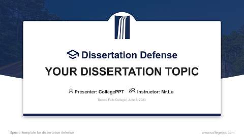 Toccoa Falls College Graduation Thesis Defense PPT Template