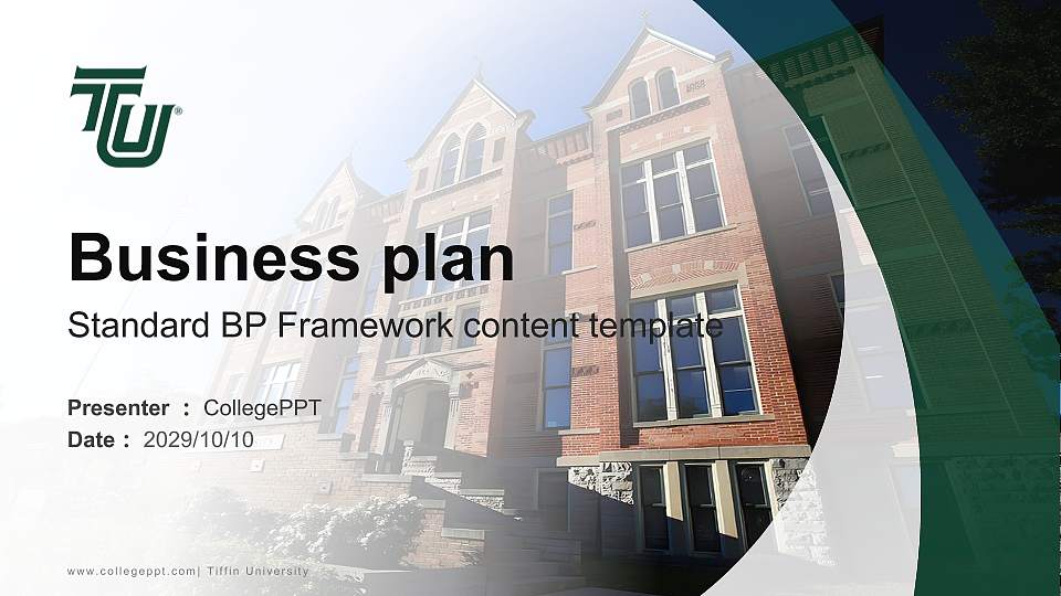 Tiffin University Competition/Entrepreneurship Contest PPT Template16:9 ratio PPT effect preview image1