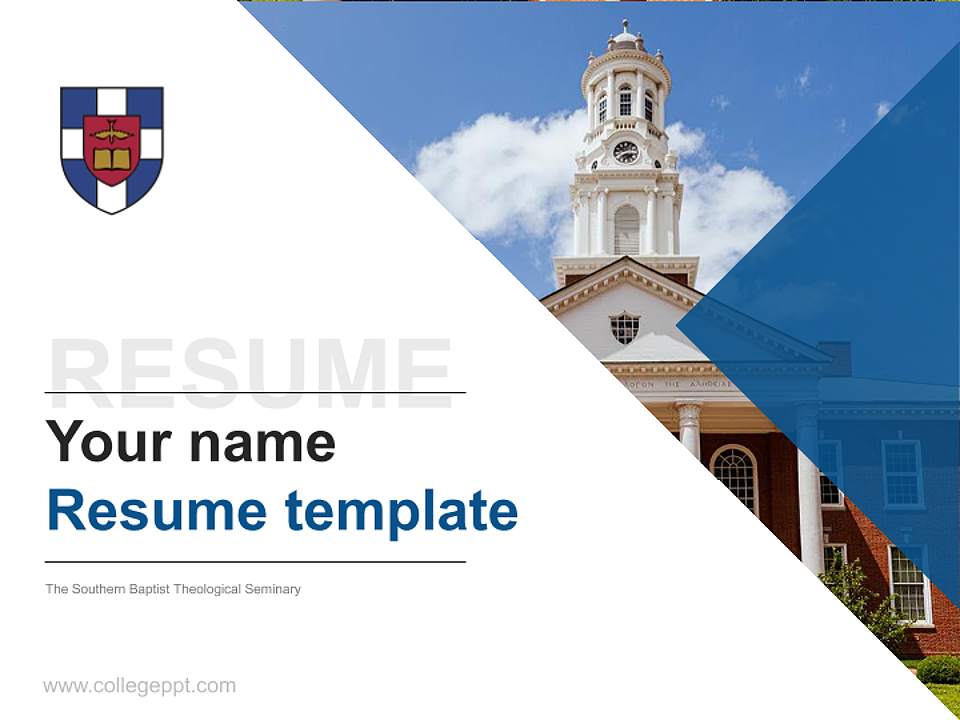 The Southern Baptist Theological Seminary Resume PPT Template4:3 ratio PPT effect preview image5