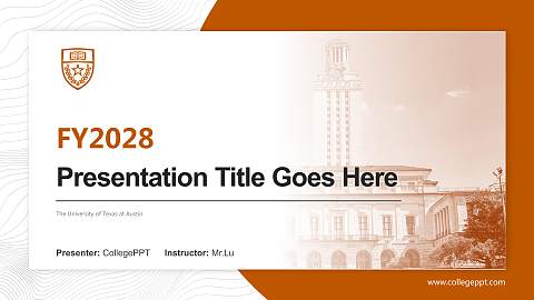The University of Texas at Austin Academic Presentation/Research Findings Report PPT Template