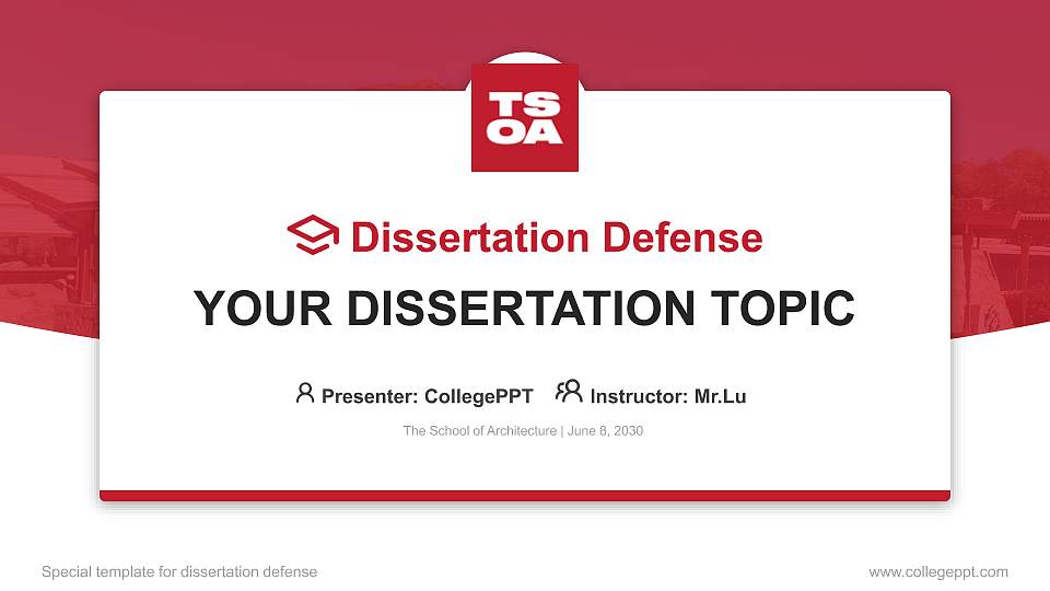 The School of Architecture Graduation Thesis Defense PPT Template16:9 ratio PPT effect preview image