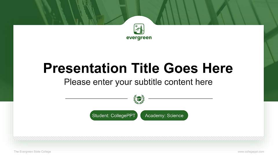 The Evergreen State College National Scholarship Defense PPT Template16:9 ratio PPT effect preview image