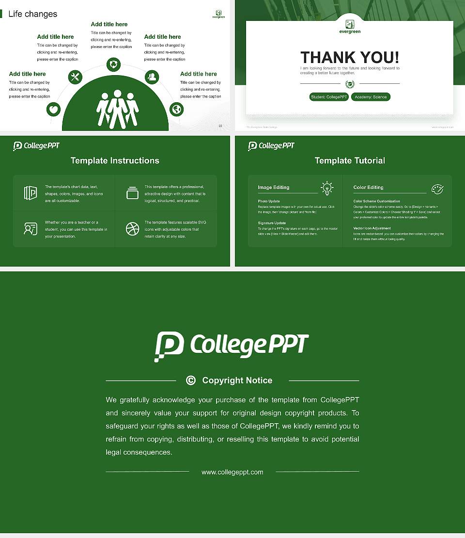 The Evergreen State College National Scholarship Defense PPT Template16:9 ratio PPT effect preview image4