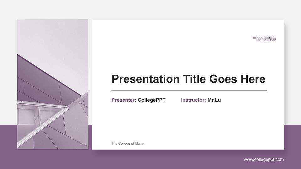 The College of Idaho General Purpose PPT Template16:9 ratio PPT effect preview image