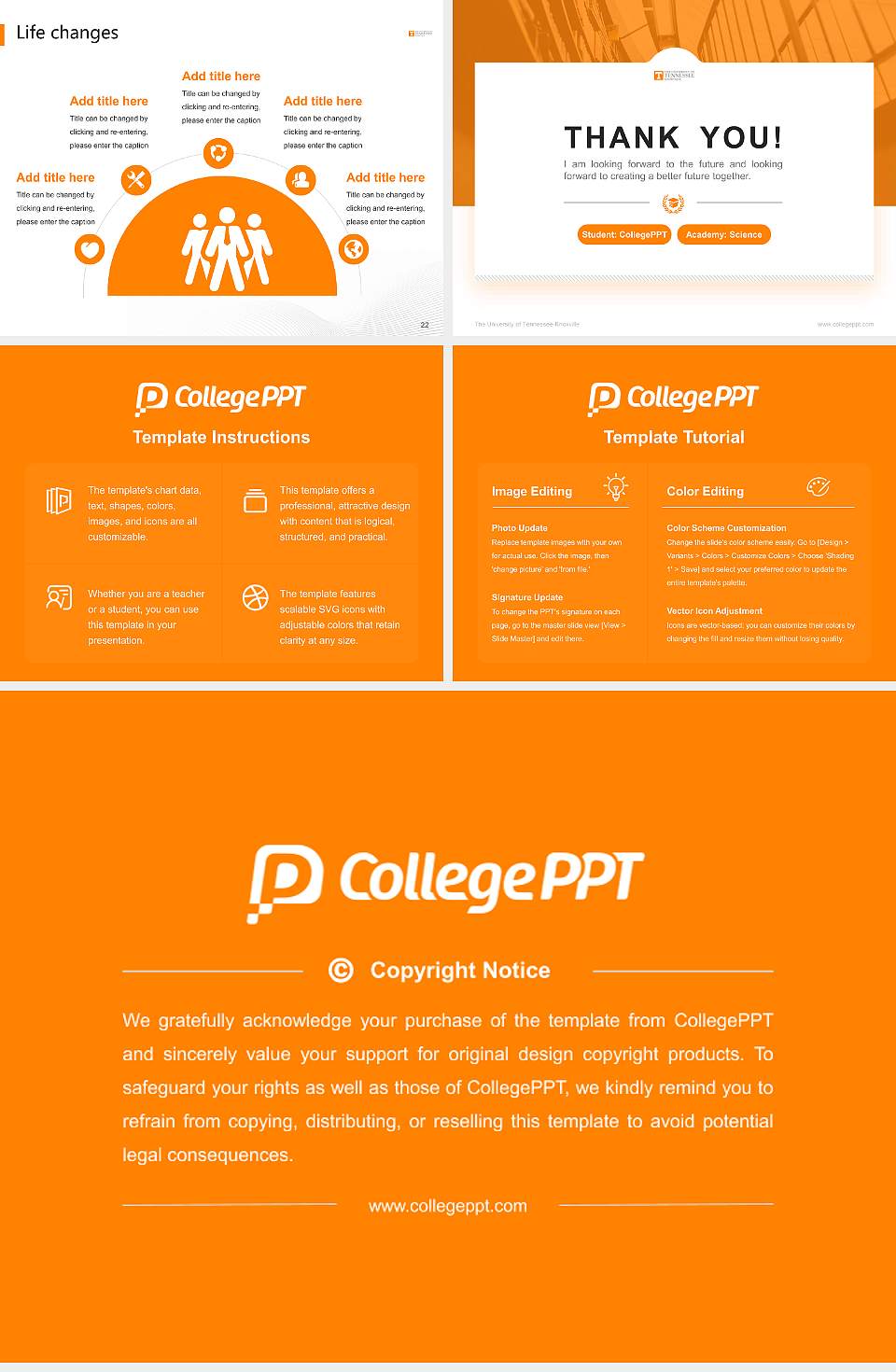 The University of Tennessee-Knoxville National Scholarship Defense PPT Template4:3 ratio PPT effect preview image4