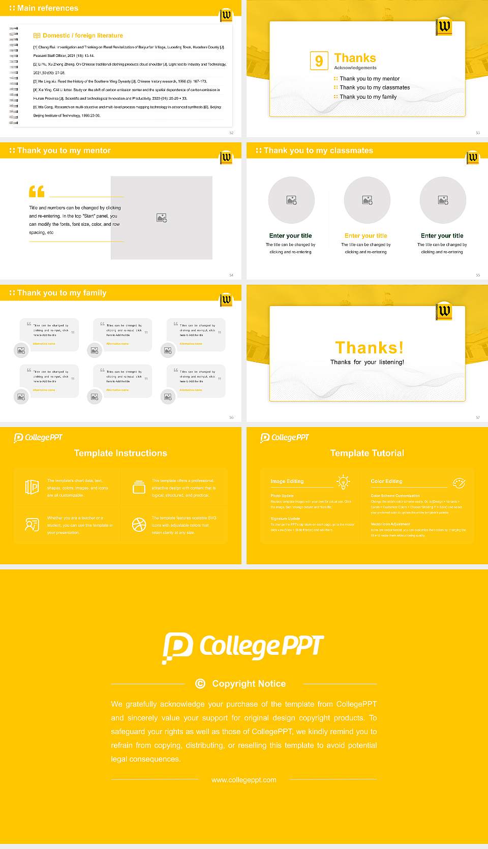 The College of Wooster Graduation Thesis Defense PPT Template16:9 ratio PPT effect preview image7