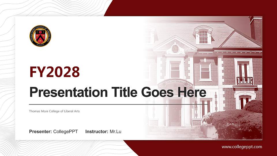 Thomas More College of Liberal Arts Academic Presentation/Research Findings Report PPT Template16:9 ratio PPT effect preview image