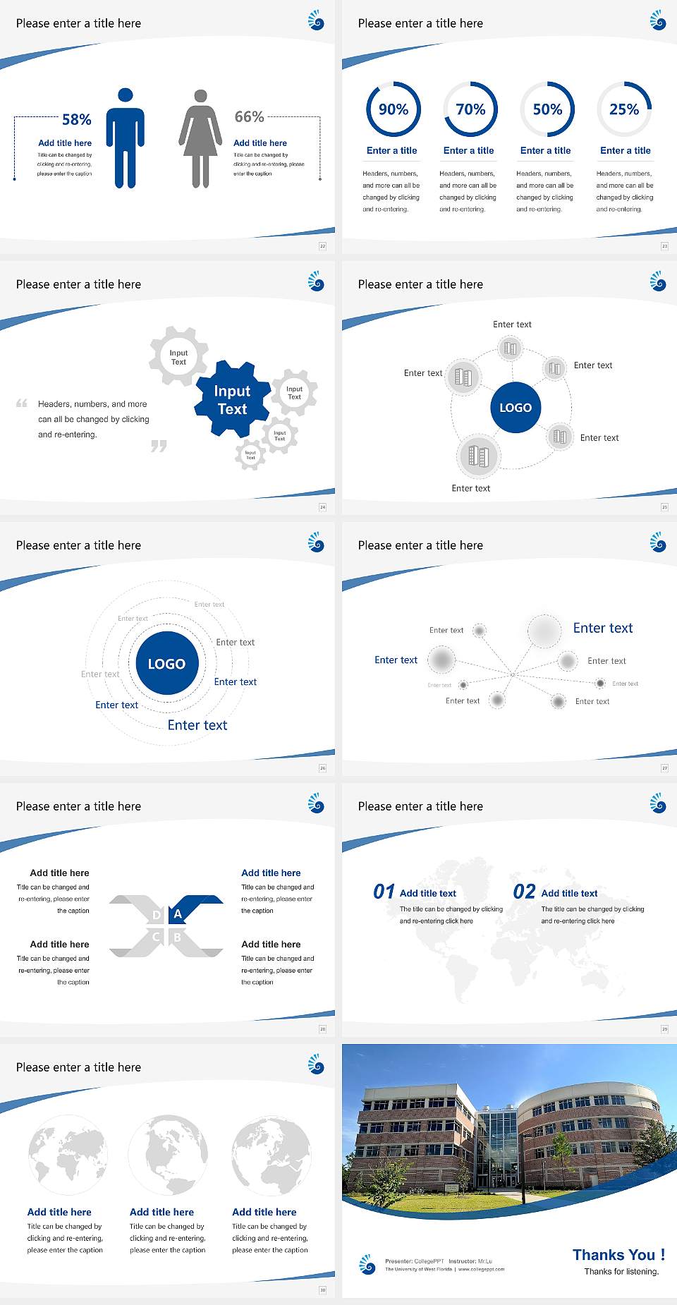 The University of West Florida Course/Courseware Creation PPT Template4:3 ratio PPT effect preview image4