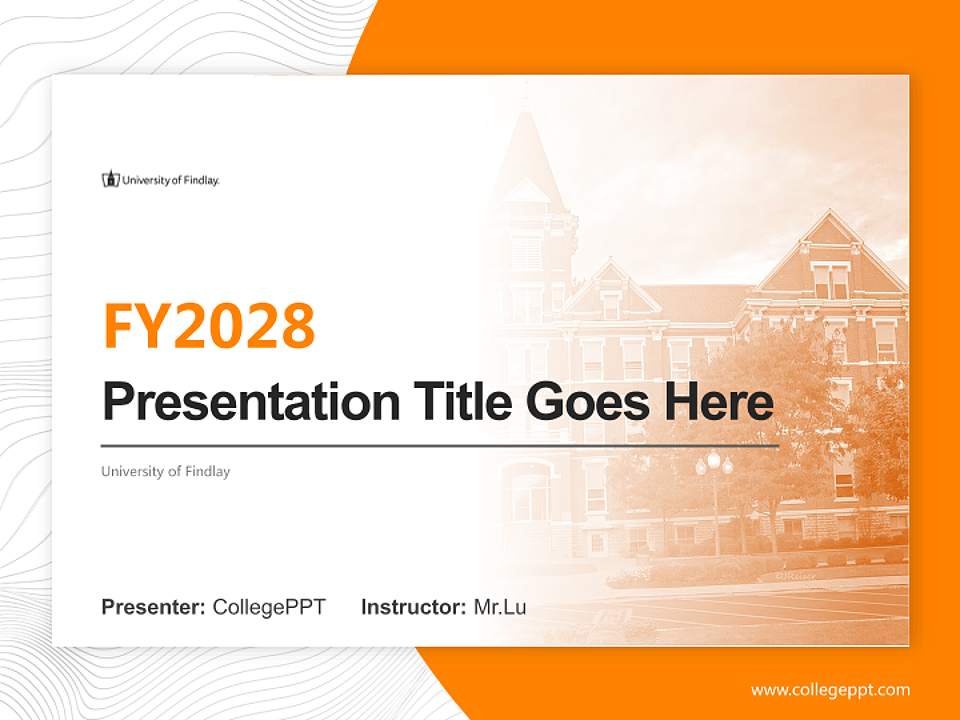 University of Findlay Academic Presentation/Research Findings Report PPT Template4:3 ratio PPT effect preview image5