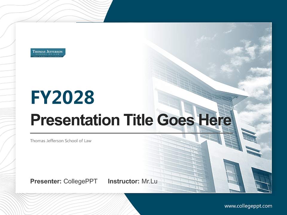Thomas Jefferson School of Law Academic Presentation/Research Findings Report PPT Template4:3 ratio PPT effect preview image5