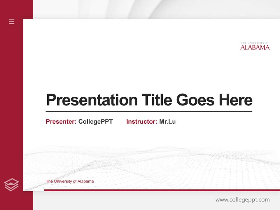 The University of Alabama Thesis Proposal/Graduation Defense PPT Template4:3 ratio PPT effect preview image5