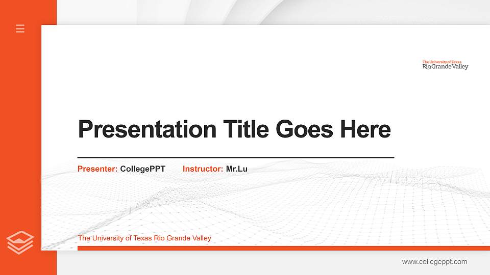 The University of Texas Rio Grande Valley Thesis Proposal/Graduation Defense PPT Template16:9 ratio PPT effect preview image