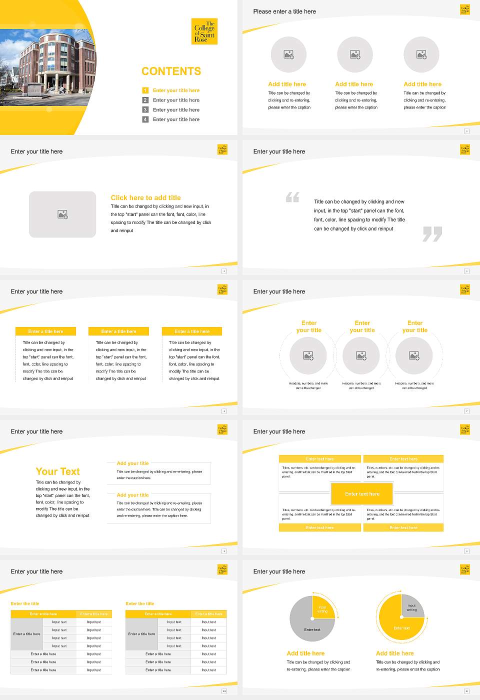 The College of Saint Rose Course/Courseware Creation PPT Template16:9 ratio PPT effect preview image2