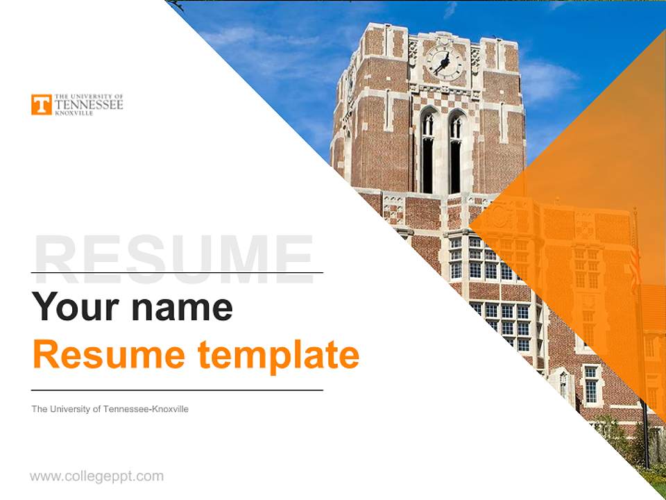 The University of Tennessee-Knoxville Resume PPT Template4:3 ratio PPT effect preview image5
