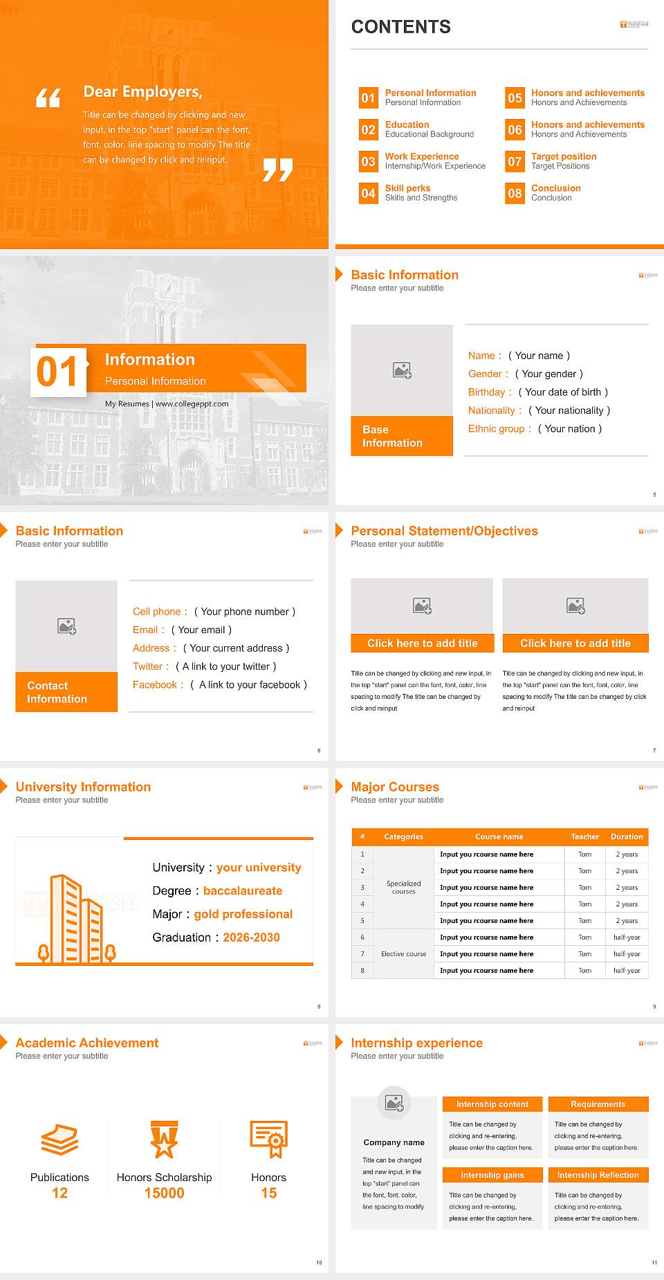 The University of Tennessee-Knoxville Resume PPT Template4:3 ratio PPT effect preview image2