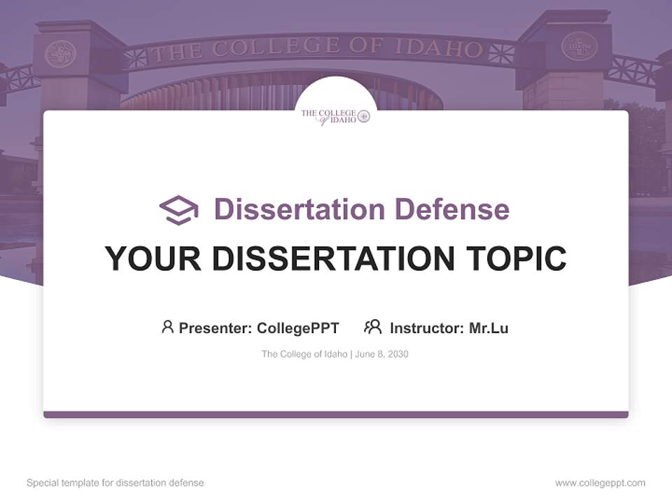 The College of Idaho Graduation Thesis Defense PPT Template4:3 ratio PPT effect preview image7