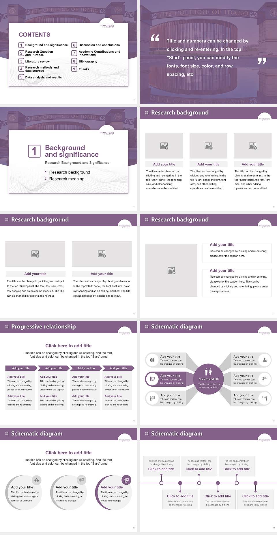 The College of Idaho Graduation Thesis Defense PPT Template4:3 ratio PPT effect preview image2