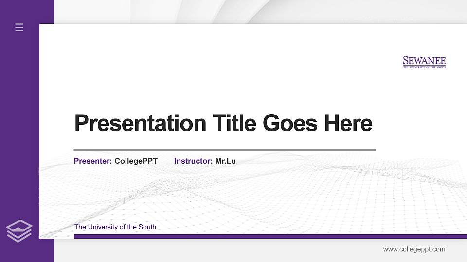 The University of the South Thesis Proposal/Graduation Defense PPT Template16:9 ratio PPT effect preview image