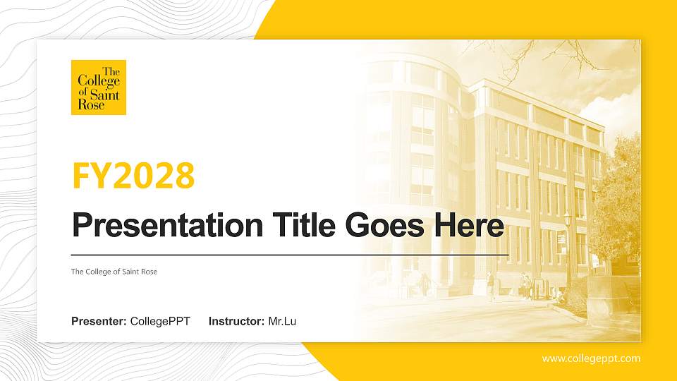 The College of Saint Rose Academic Presentation/Research Findings Report PPT Template16:9 ratio PPT effect preview image