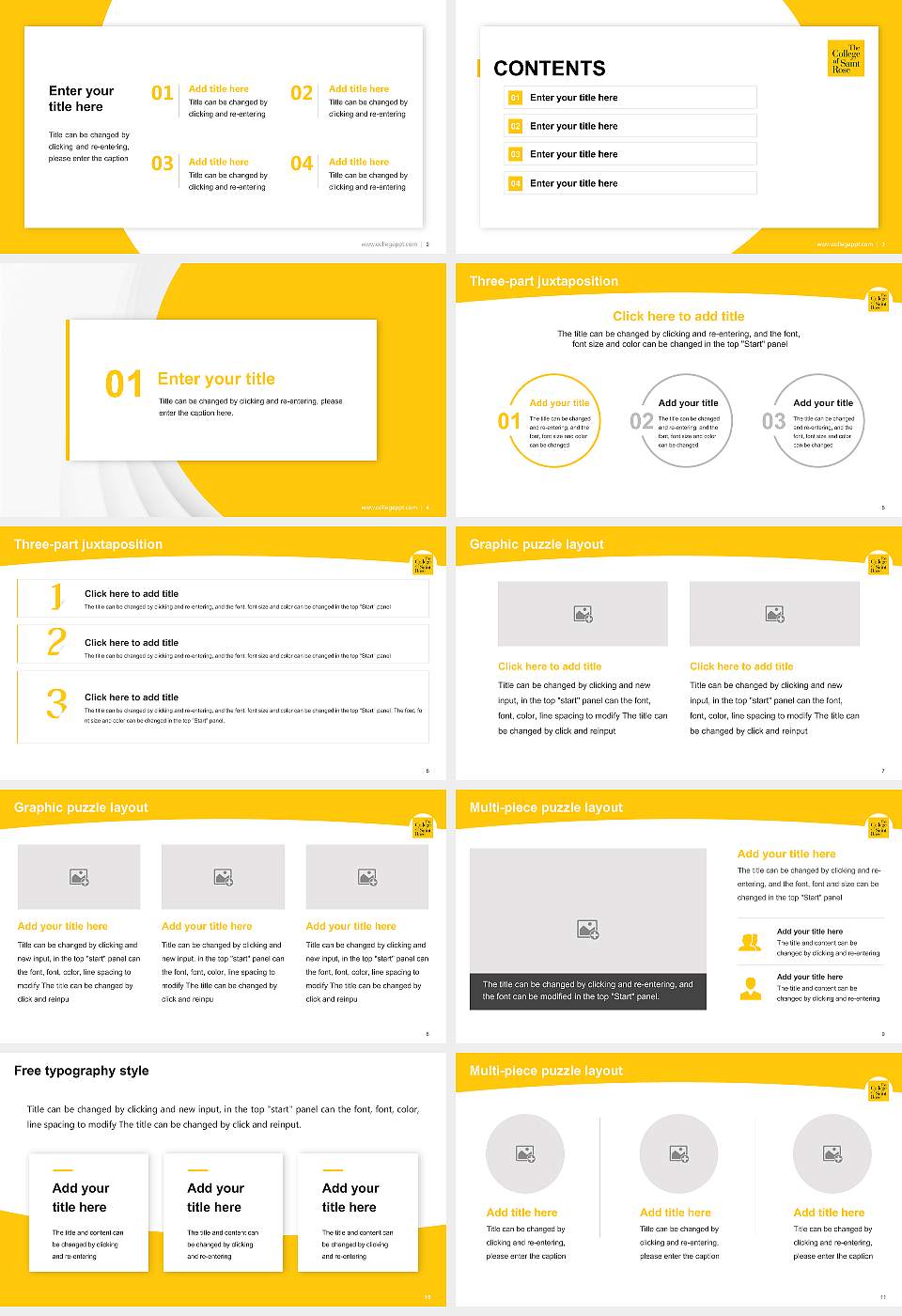 The College of Saint Rose Academic Presentation/Research Findings Report PPT Template16:9 ratio PPT effect preview image2