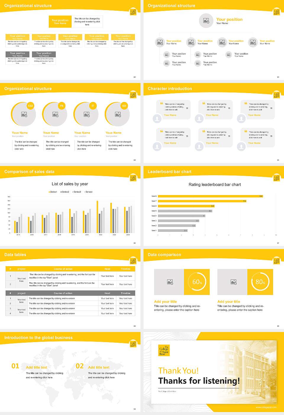The College of Saint Rose Academic Presentation/Research Findings Report PPT Template16:9 ratio PPT effect preview image4