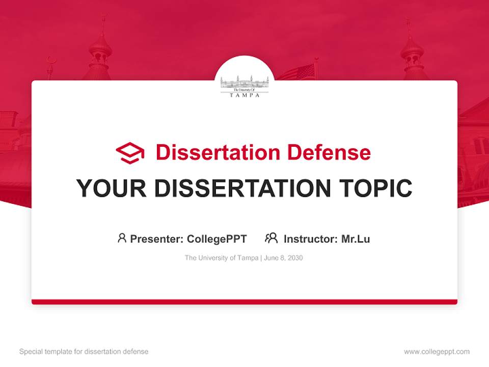 The University of Tampa Graduation Thesis Defense PPT Template4:3 ratio PPT effect preview image7