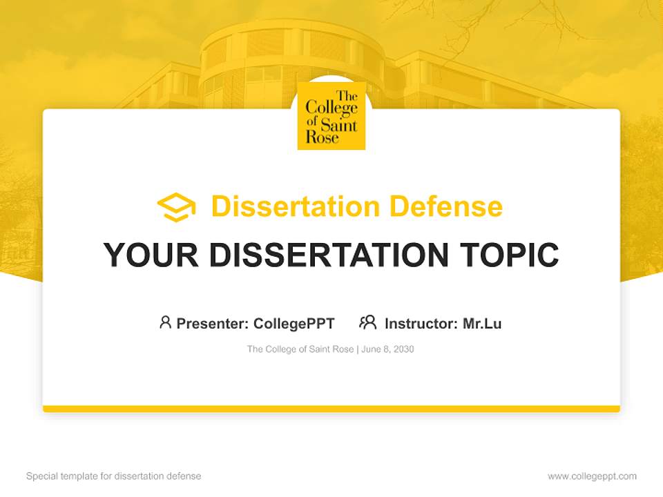 The College of Saint Rose Graduation Thesis Defense PPT Template4:3 ratio PPT effect preview image7