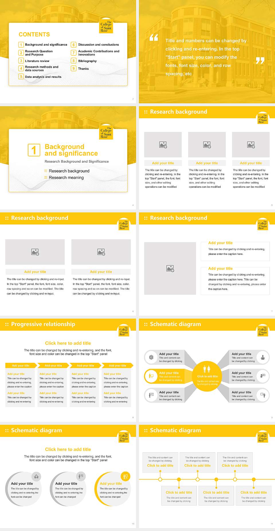 The College of Saint Rose Graduation Thesis Defense PPT Template4:3 ratio PPT effect preview image2