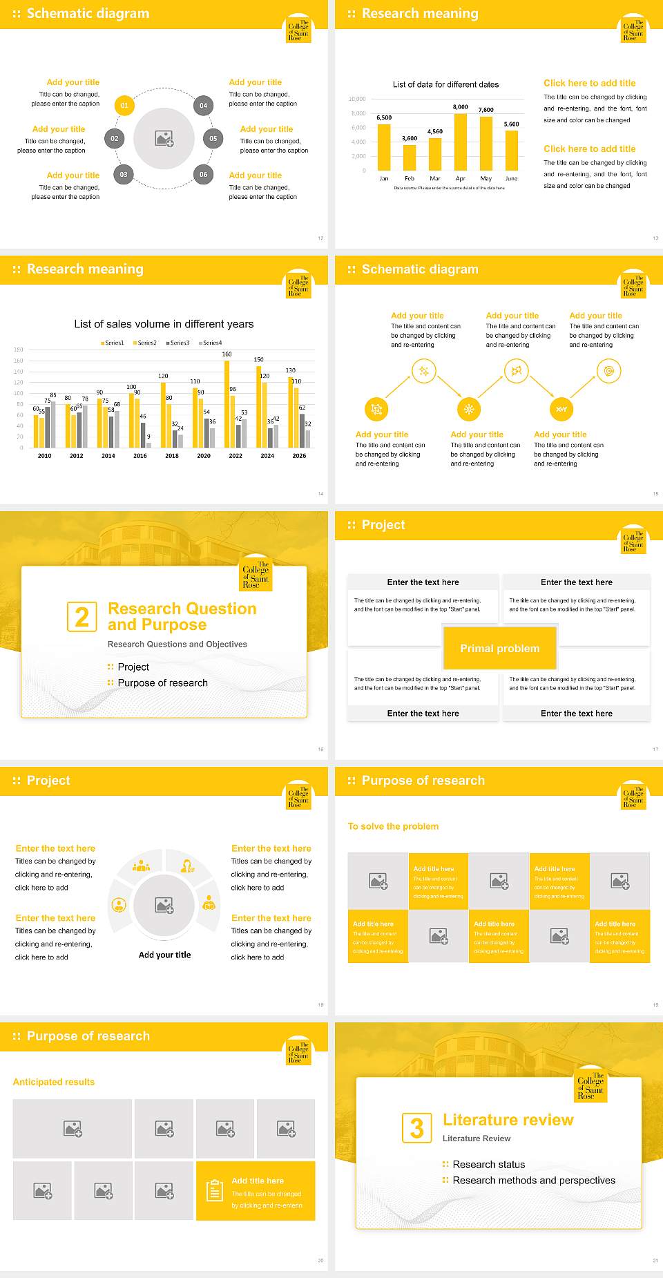 The College of Saint Rose Graduation Thesis Defense PPT Template4:3 ratio PPT effect preview image3