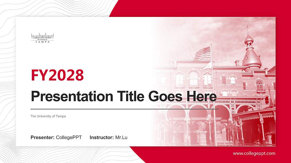 The University of Tampa Academic Presentation/Research Findings Report PPT Template16:9 ratio PPT effect preview image