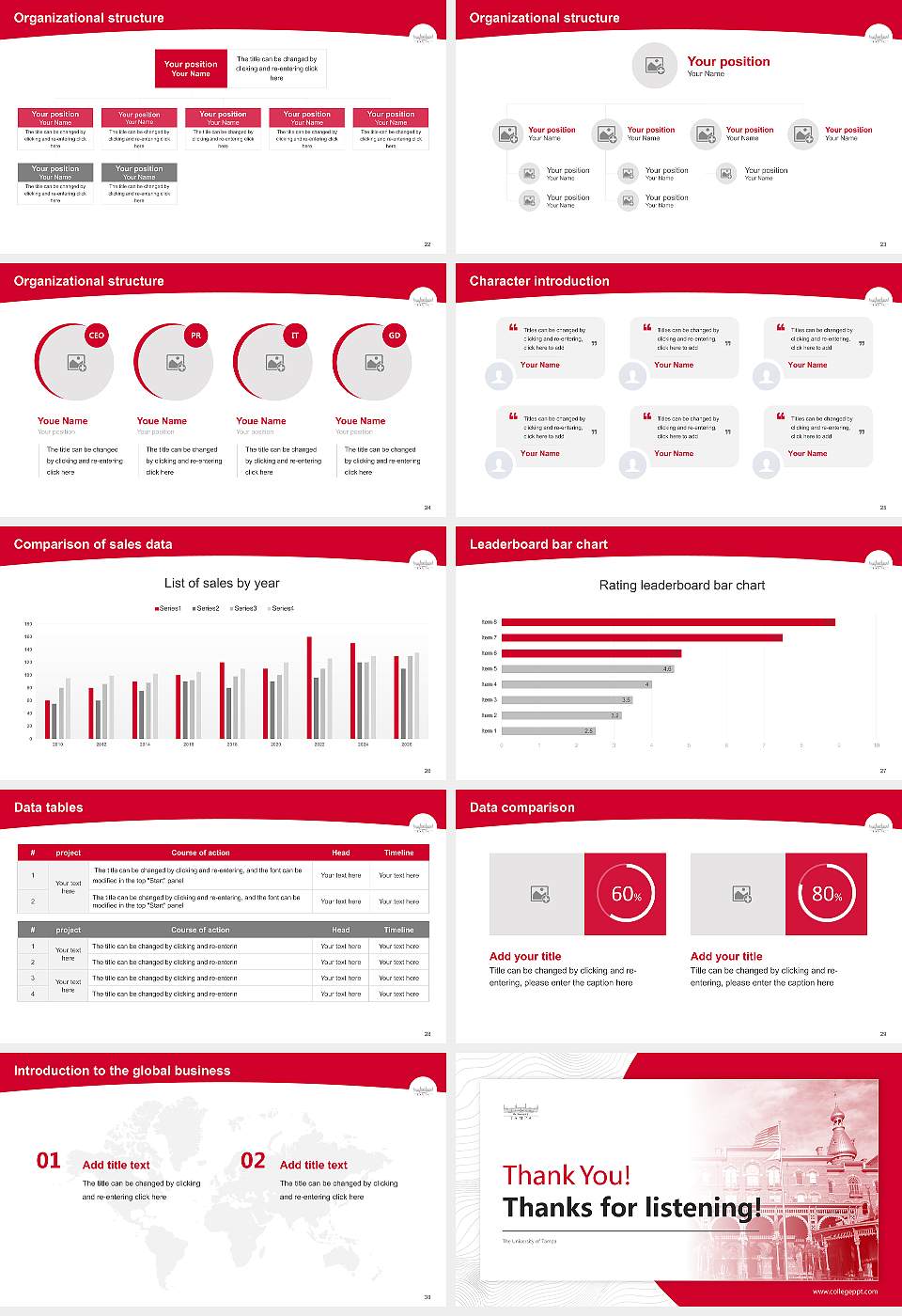 The University of Tampa Academic Presentation/Research Findings Report PPT Template16:9 ratio PPT effect preview image4