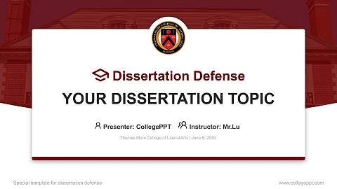 Thomas More College of Liberal Arts Graduation Thesis Defense PPT Template