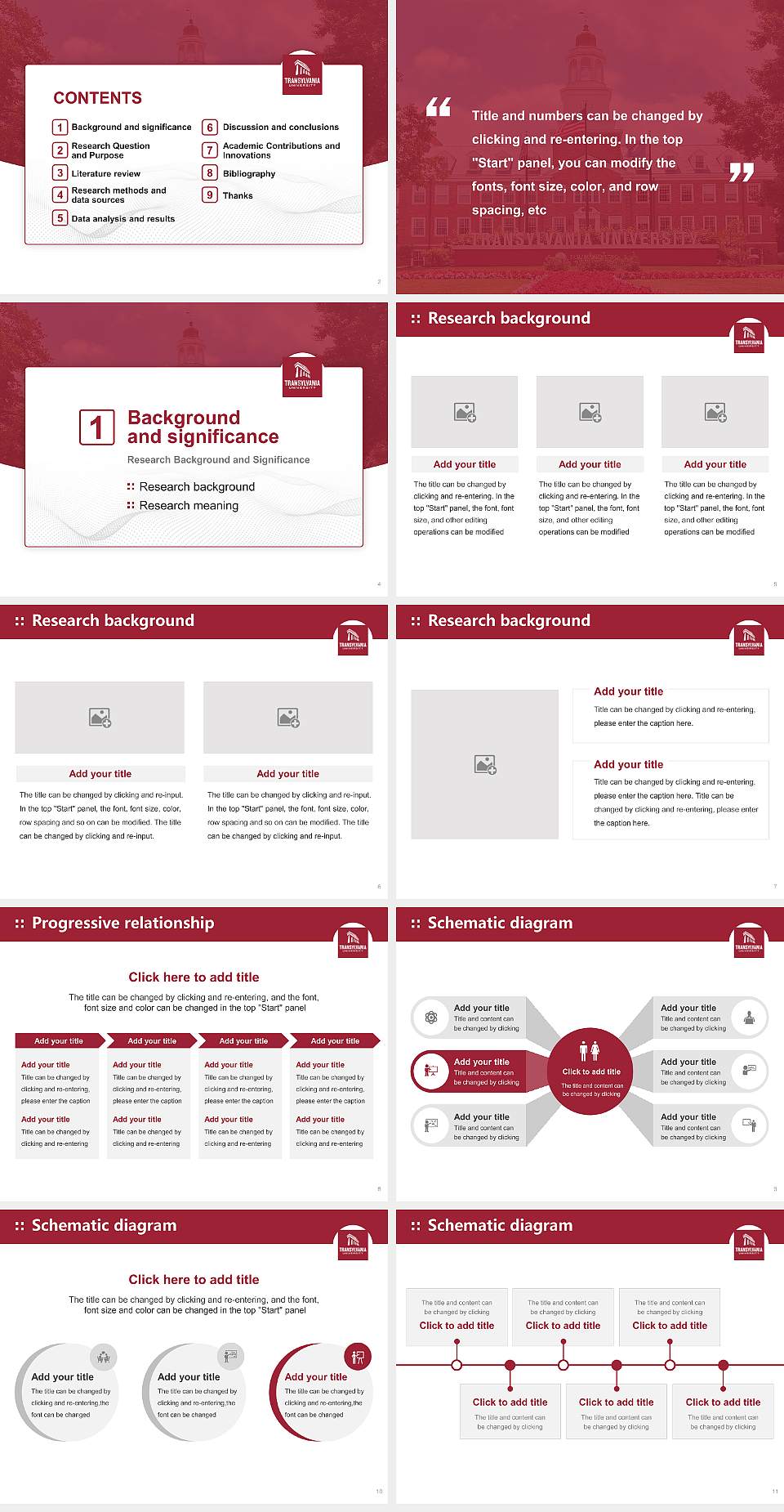 Transylvania University Graduation Thesis Defense PPT Template4:3 ratio PPT effect preview image2