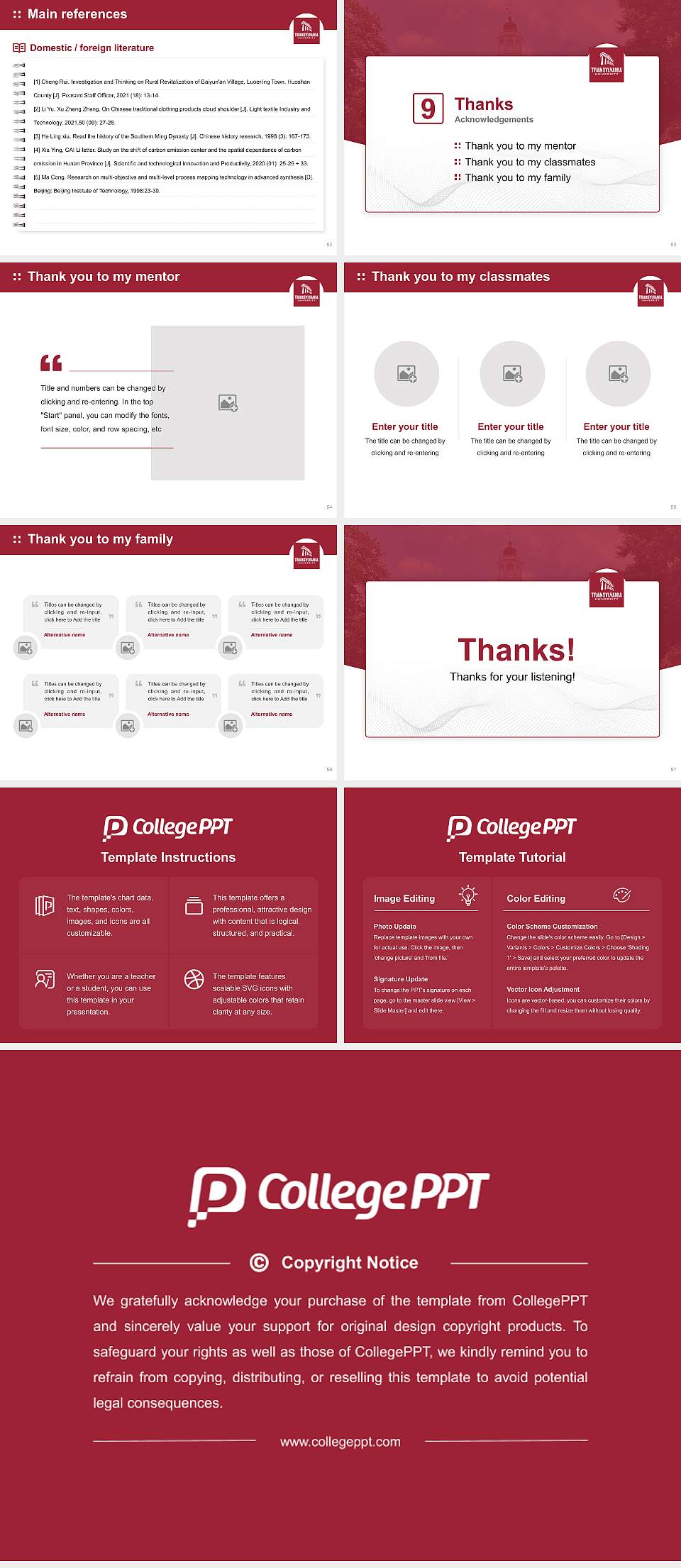 Transylvania University Graduation Thesis Defense PPT Template4:3 ratio PPT effect preview image7