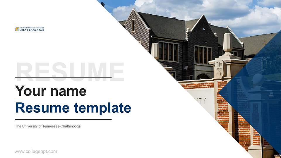 The University of Tennessee-Chattanooga Resume PPT Template16:9 ratio PPT effect preview image