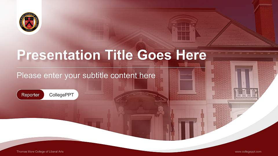 Thomas More College of Liberal Arts Lecture Sharing and Networking Event PPT Template16:9 ratio PPT effect preview image