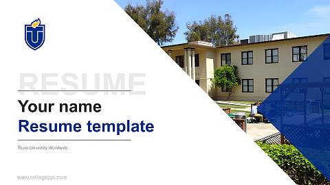 Touro University Worldwide Resume PPT Template