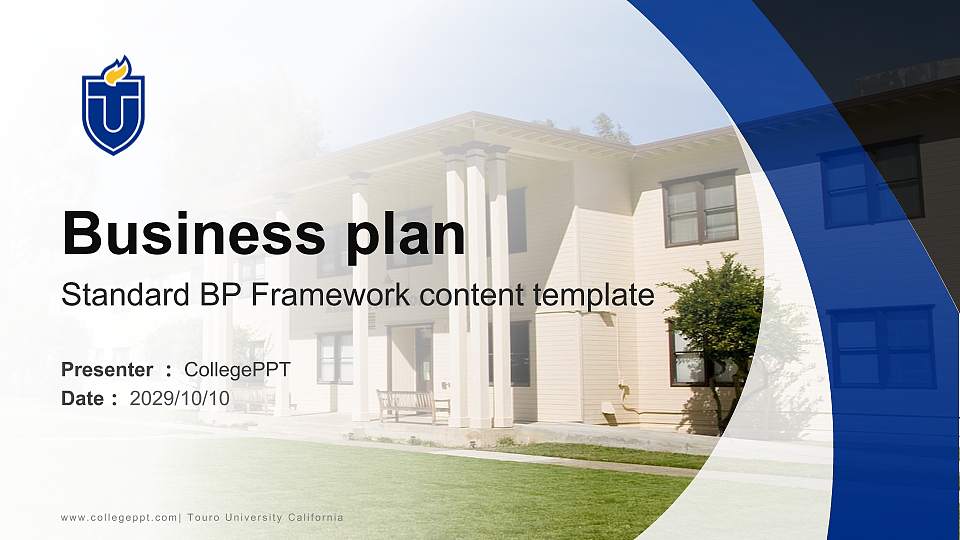 Touro University California Competition/Entrepreneurship Contest PPT Template16:9 ratio PPT effect preview image