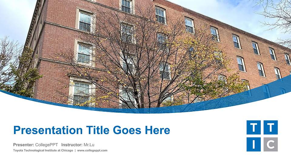 Toyota Technological Institute at Chicago Course/Courseware Creation PPT Template16:9 ratio PPT effect preview image