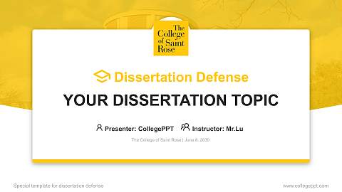 The College of Saint Rose Graduation Thesis Defense PPT Template