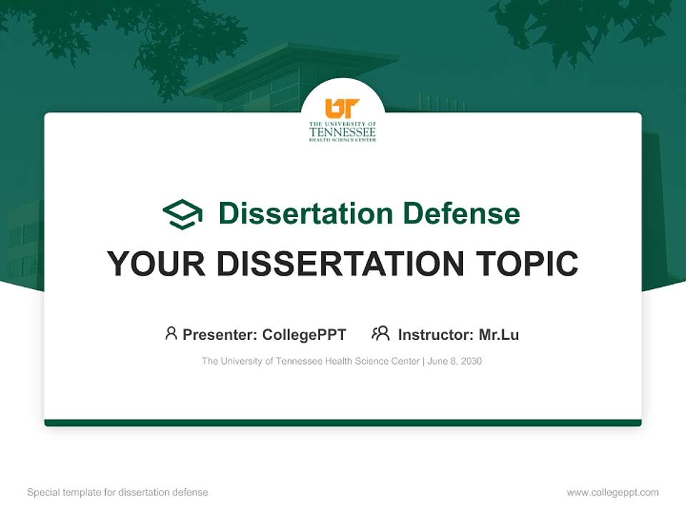 The University of Tennessee Health Science Center Graduation Thesis Defense PPT Template4:3 ratio PPT effect preview image7