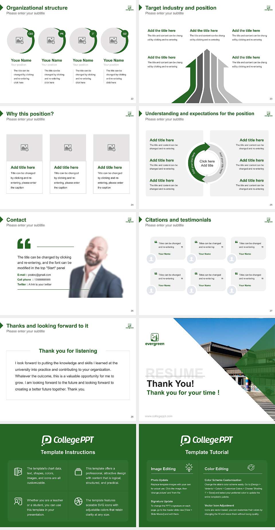 The Evergreen State College Resume PPT Template4:3 ratio PPT effect preview image4