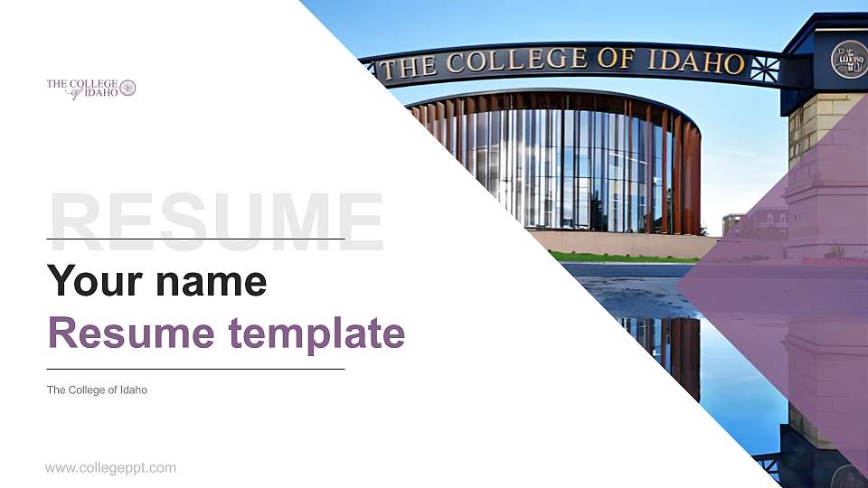 The College of Idaho Resume PPT Template16:9 ratio PPT effect preview image