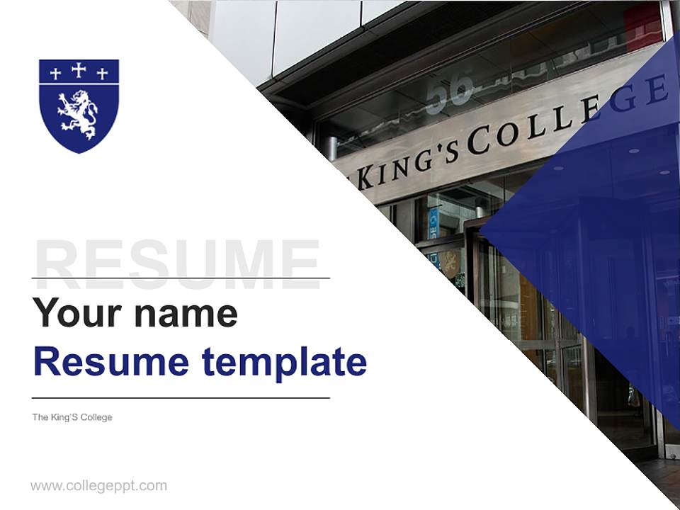 The King’S College Resume PPT Template4:3 ratio PPT effect preview image5