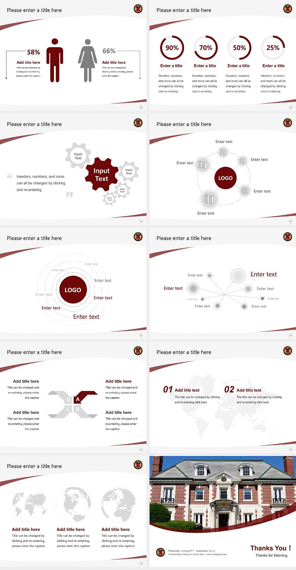 Thomas More College of Liberal Arts Course/Courseware Creation PPT Template4:3 ratio PPT effect preview image4